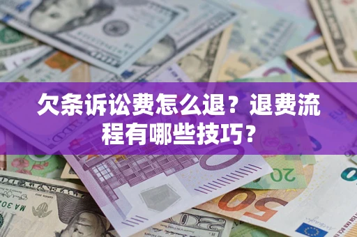 北京欠条诉讼费怎么退？退费流程有哪些技巧？